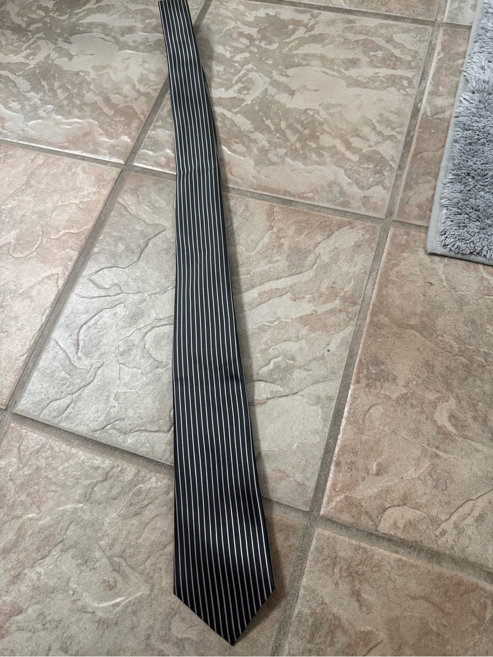 Classic Black Pinstripe Men's Tie